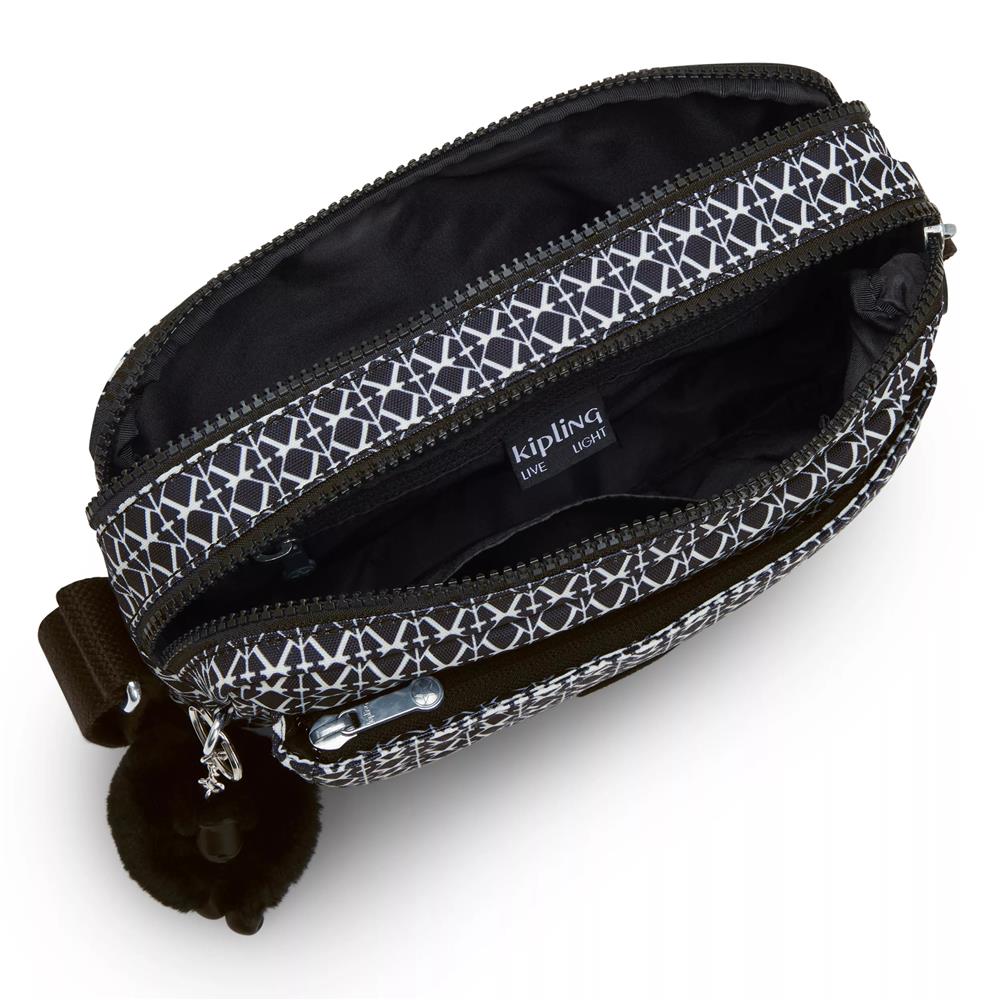 Kipling ABANU M, Mittelgroße Umhängetasche, Signature Print (blau), 4L, Schultertasche