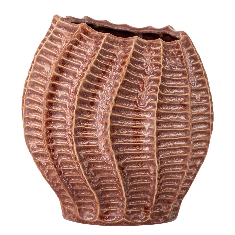 Bloomingville Callon Vase aus Steingut in Rosa, dekorative Designvase & Pflanzgefäß im mediterranen Stil