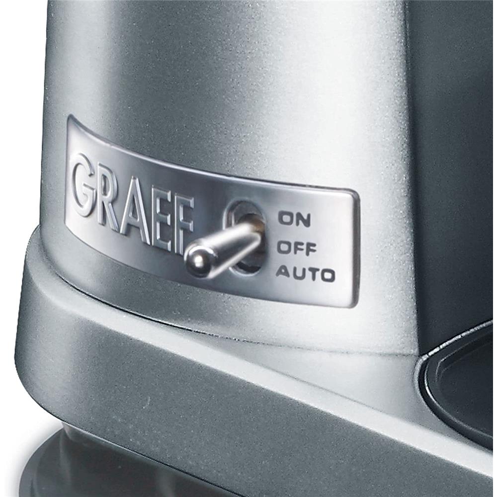 GRAEF elektrische Kaffeemühle CM 800 Silber Espressomühle Edelstahl Kegelmahlwerk