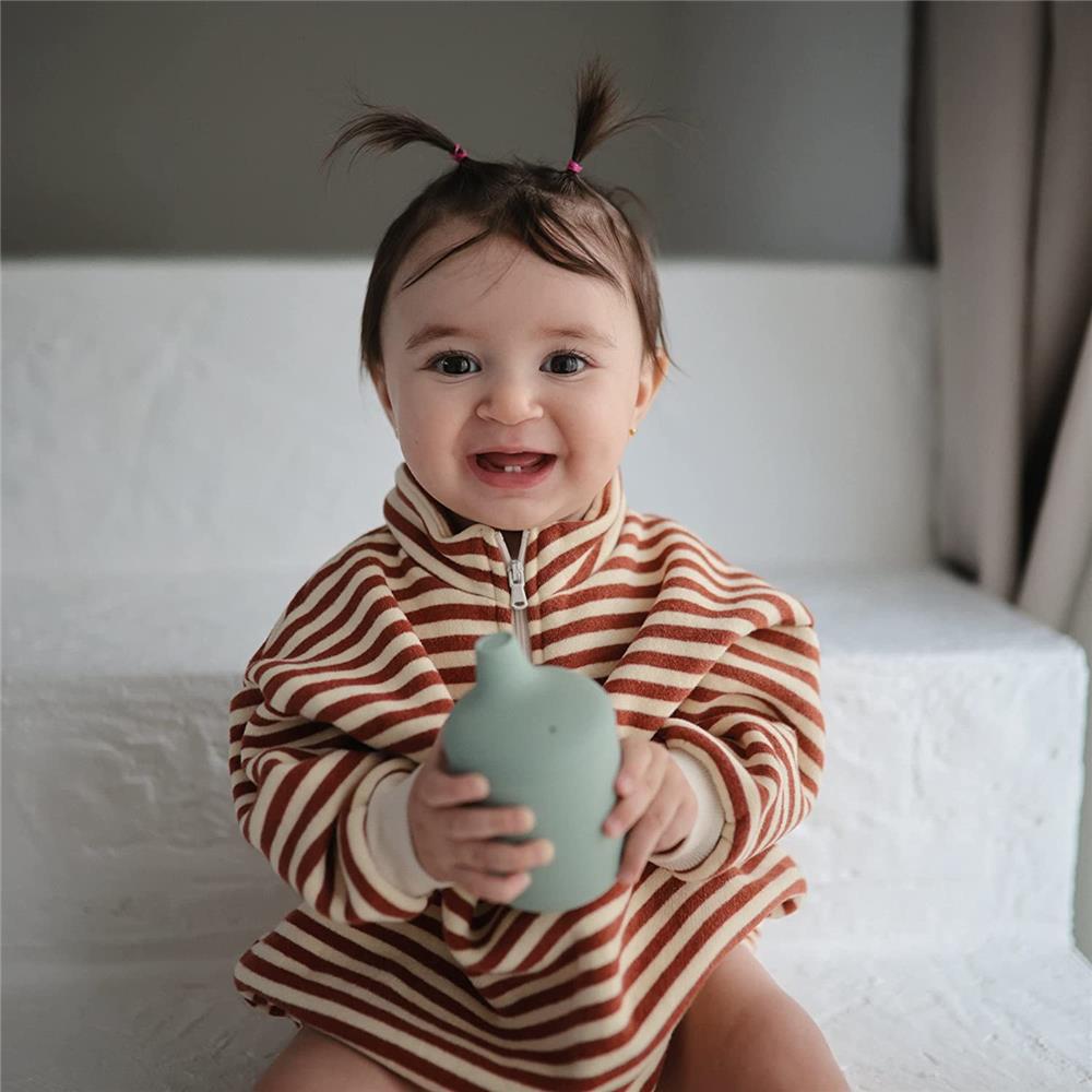Mushie Silikon-Trinklernbecher, Powder Blue, BPA-frei