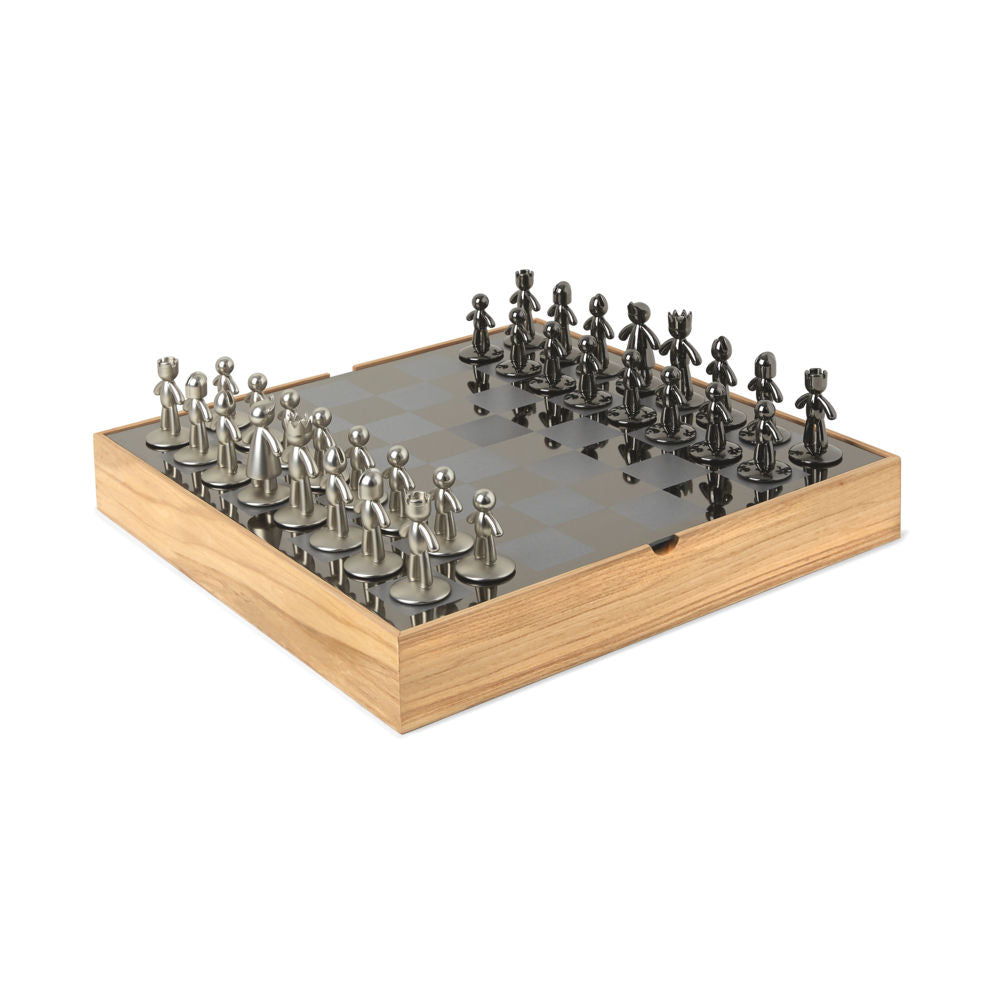 Umbra Buddy Holz Schachspiel für Erwachsene und Kinder aus Eschenholz