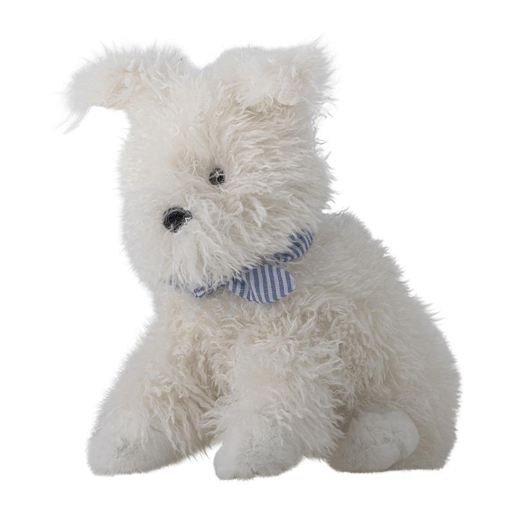 Bloomingville MINI Tito Plüschtier weiß - Kuscheltier Hund für Baby & Kinderzimmer
