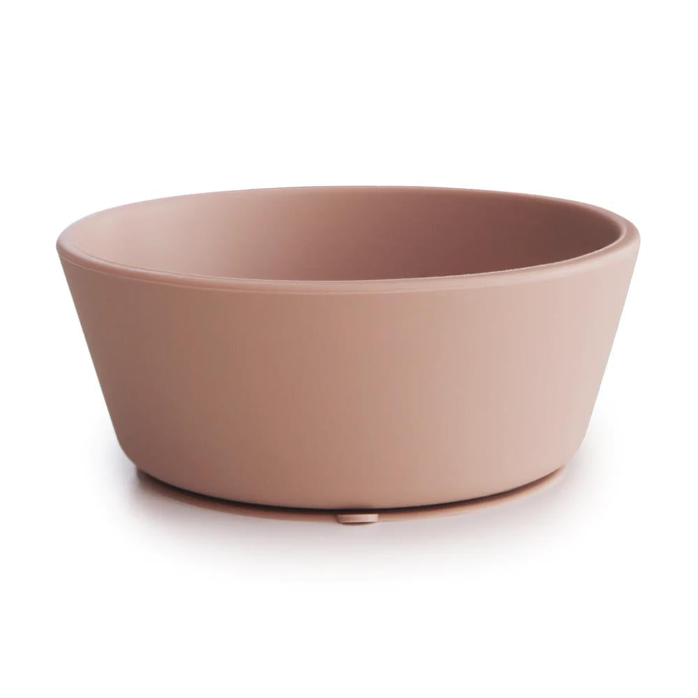 Mushie Silikon-Kinderschüssel, Blush, Schüssel mit Rutschfestem Saugnapf