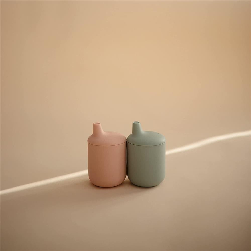Mushie Silikon-Trinklernbecher, Blush, BPA-frei