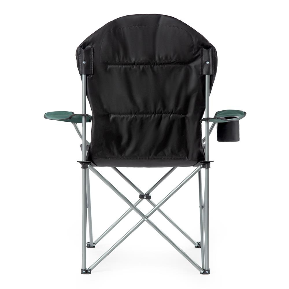 NILS CAMP Campingstuhl Grün - großer gepolsterter Klappstuhl mit Armlehnen für Camping & Garten