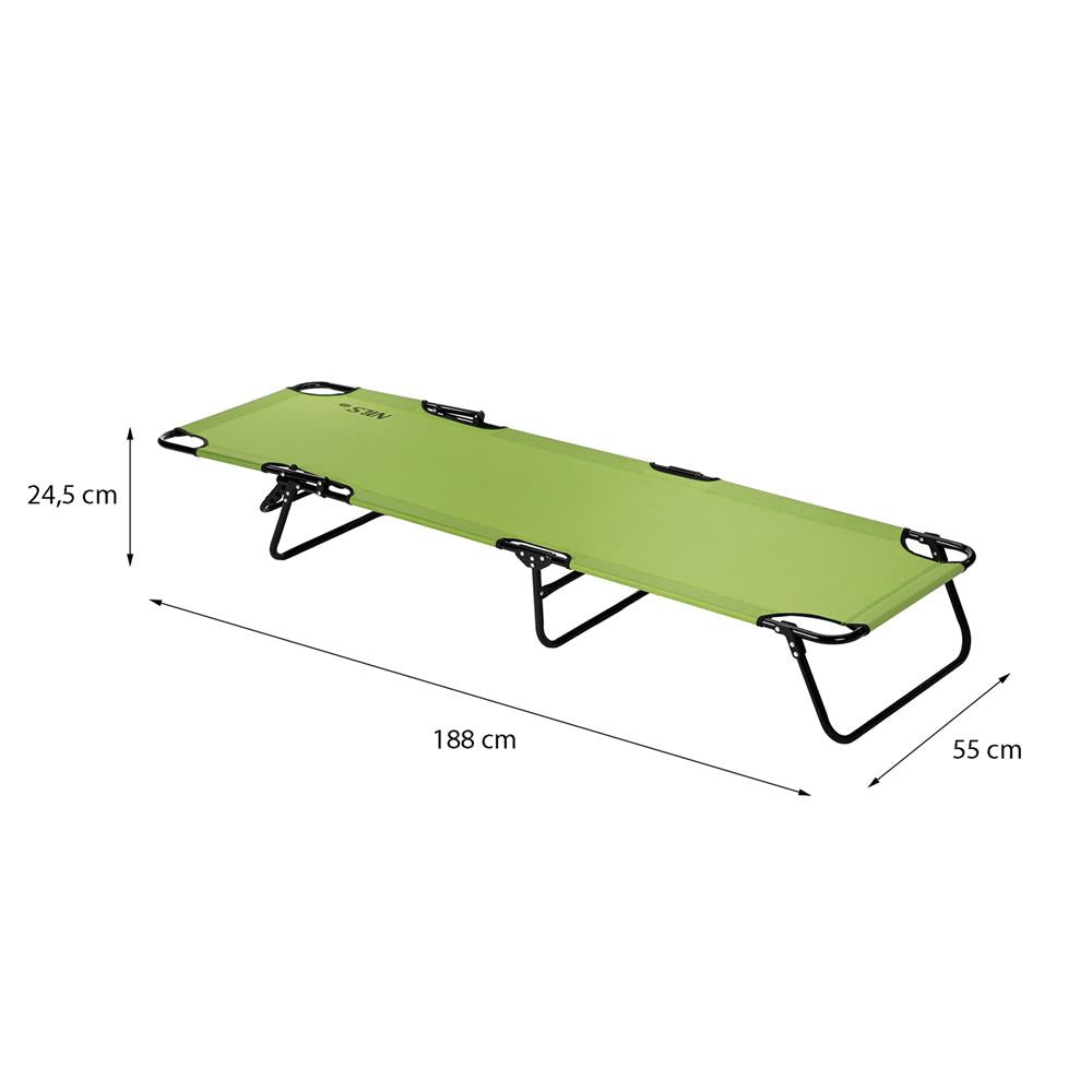 NILS CAMP Feldbett klappbar grün mit verstellbarer Lehne für Camping Outdoor