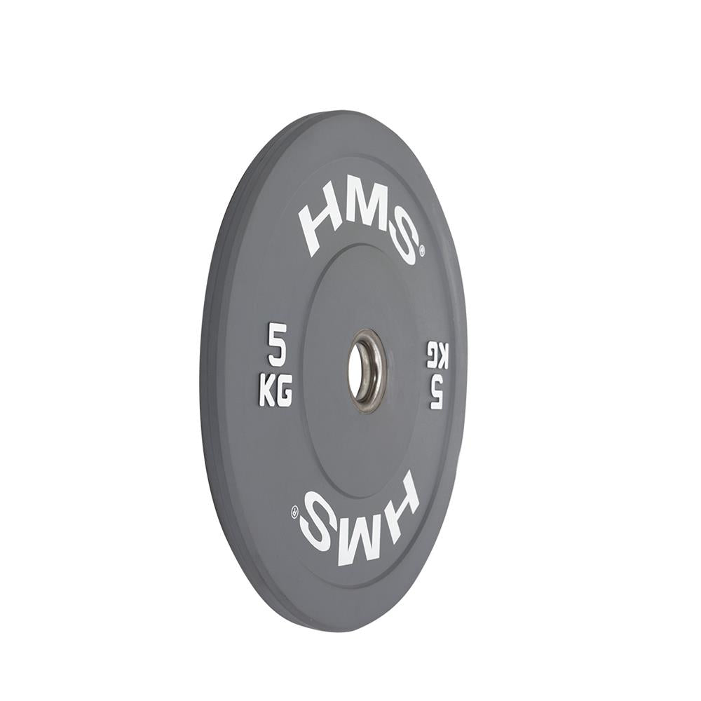 Hantelscheibe 5 kg Gummiert 50 mm Bumper Plate, 2 Stück | HMS CBR05