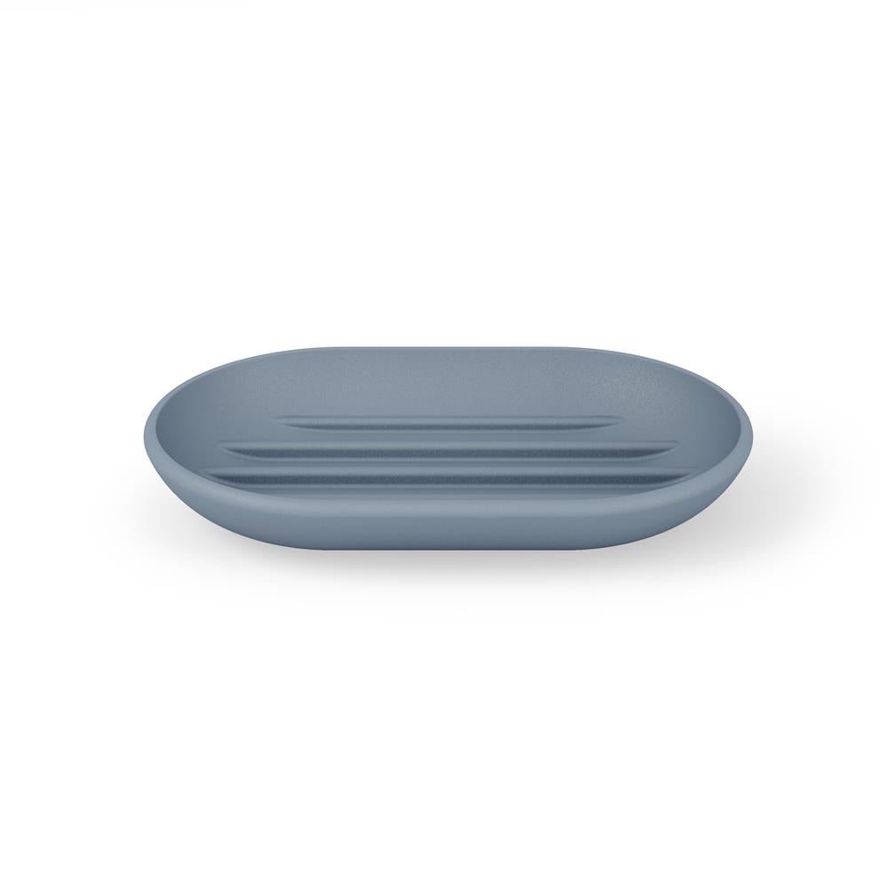 Umbra Touch Seifenschale, ovale Seifenablage mit Soft Touch Finish, in Schieferblau