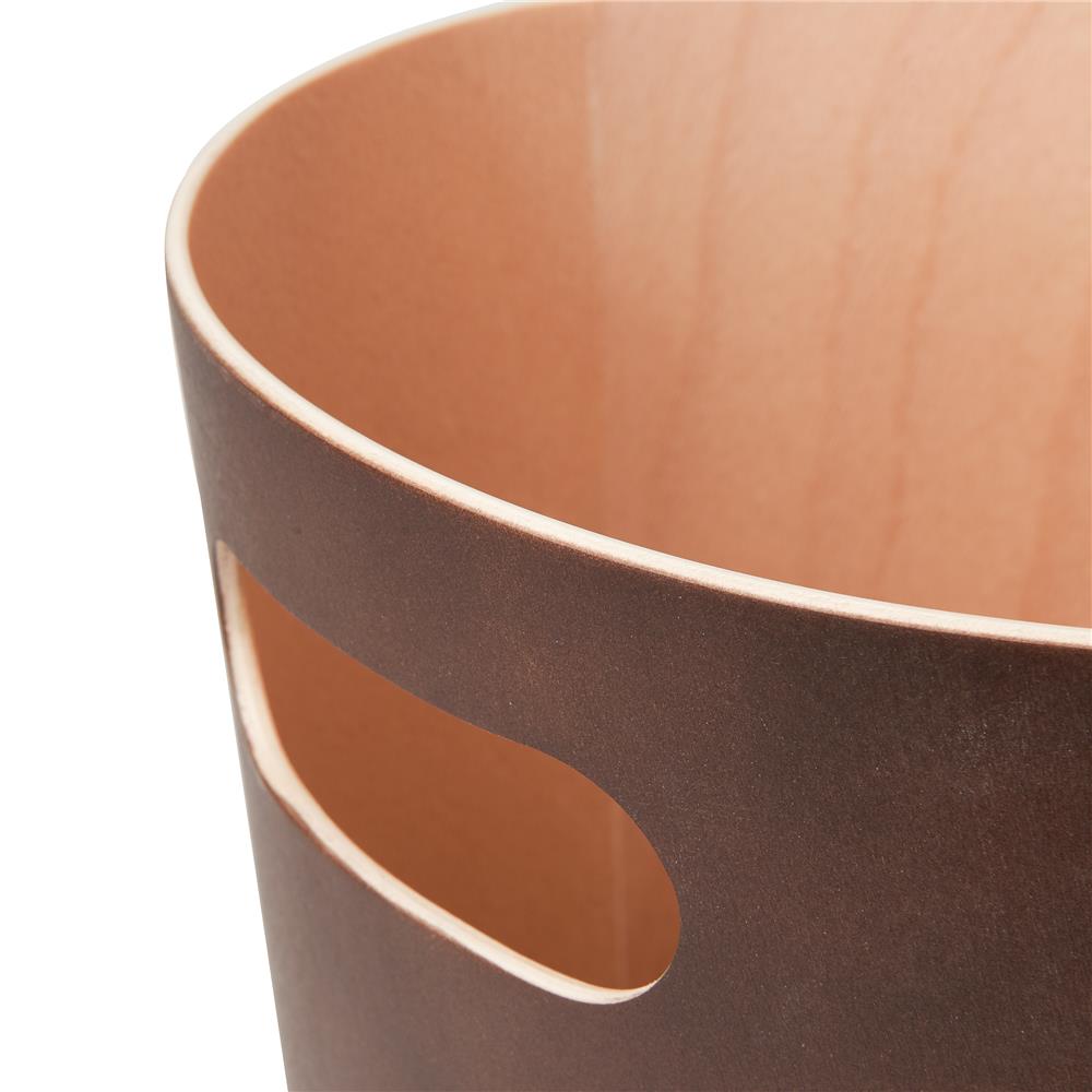 Umbra Woodrow Abfalleimer, Espresso/Holz, 7,5 Liter, Zweifarbiger Papierkorb