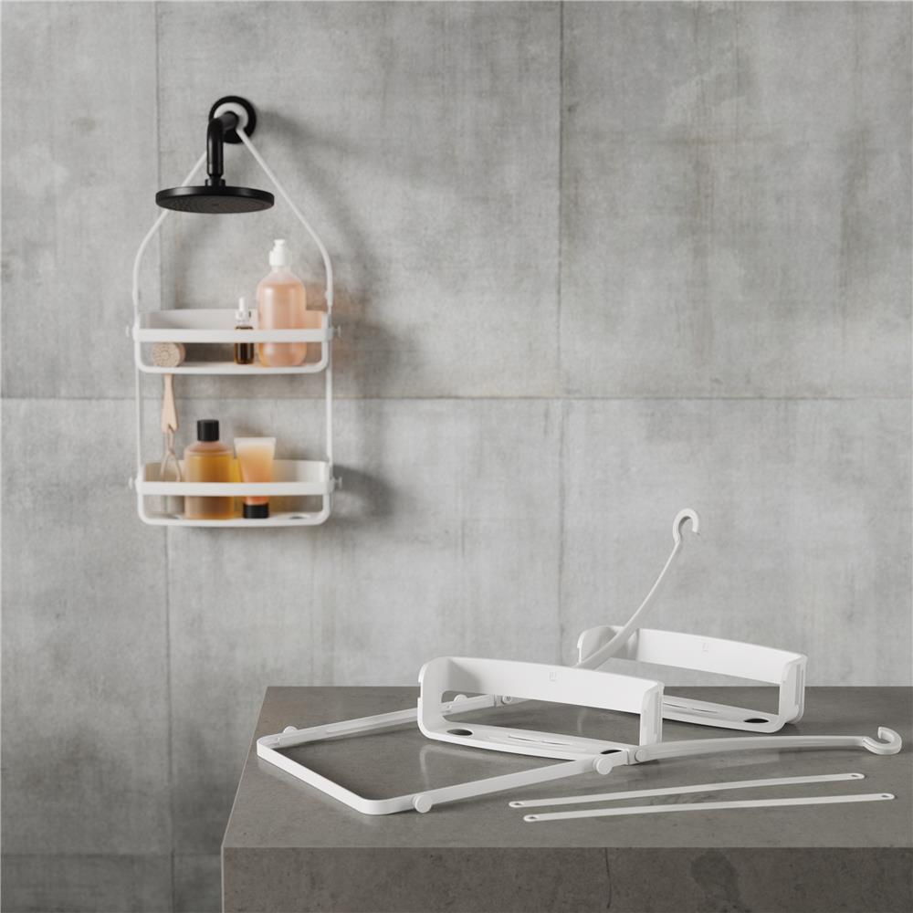 Umbra Flex Duschablage, Duschregal ohne Bohren, Duschcaddy, Duschdiener, in Weiß