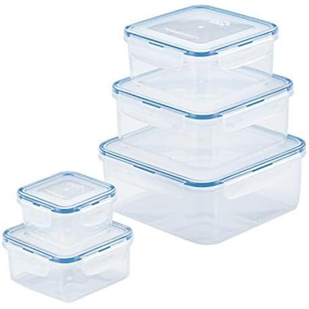 LocknLock Vorratsdosen 5er Set, Luftdicht, Wasserdicht, Gefrierfachgeeignet, Mikrowellengeeignet