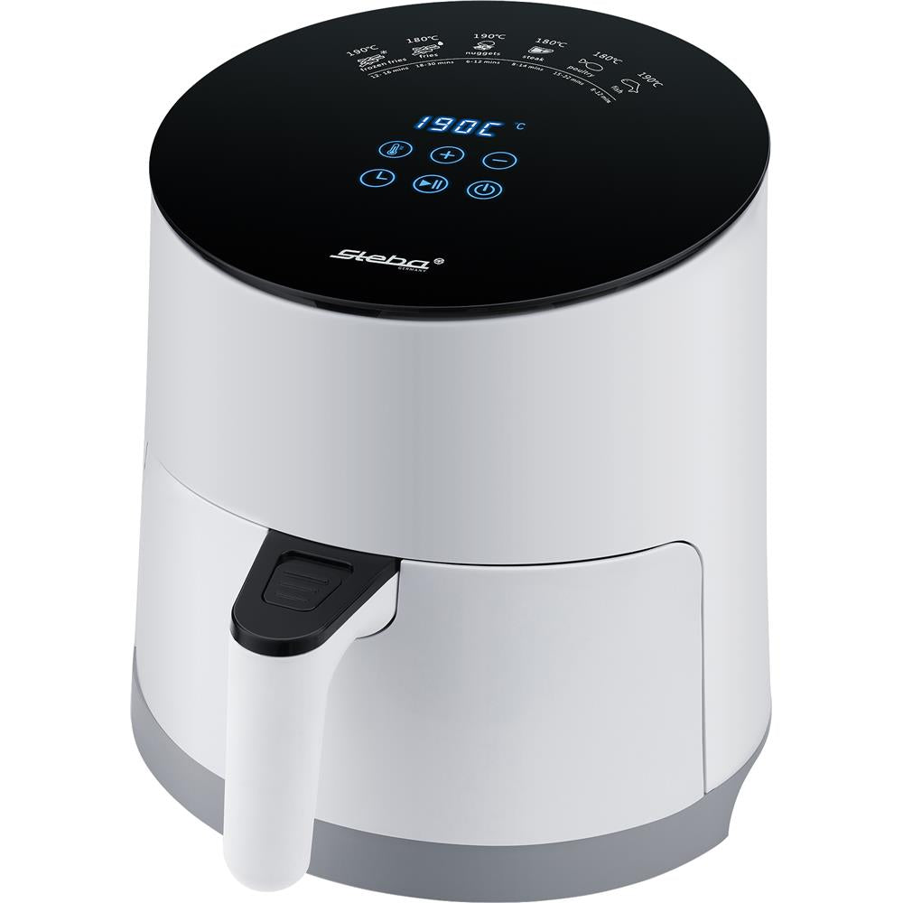 Steba Heißluft Fritteuse HF 1000 Touch Display Reisefritteuse Weiß/Schwarz