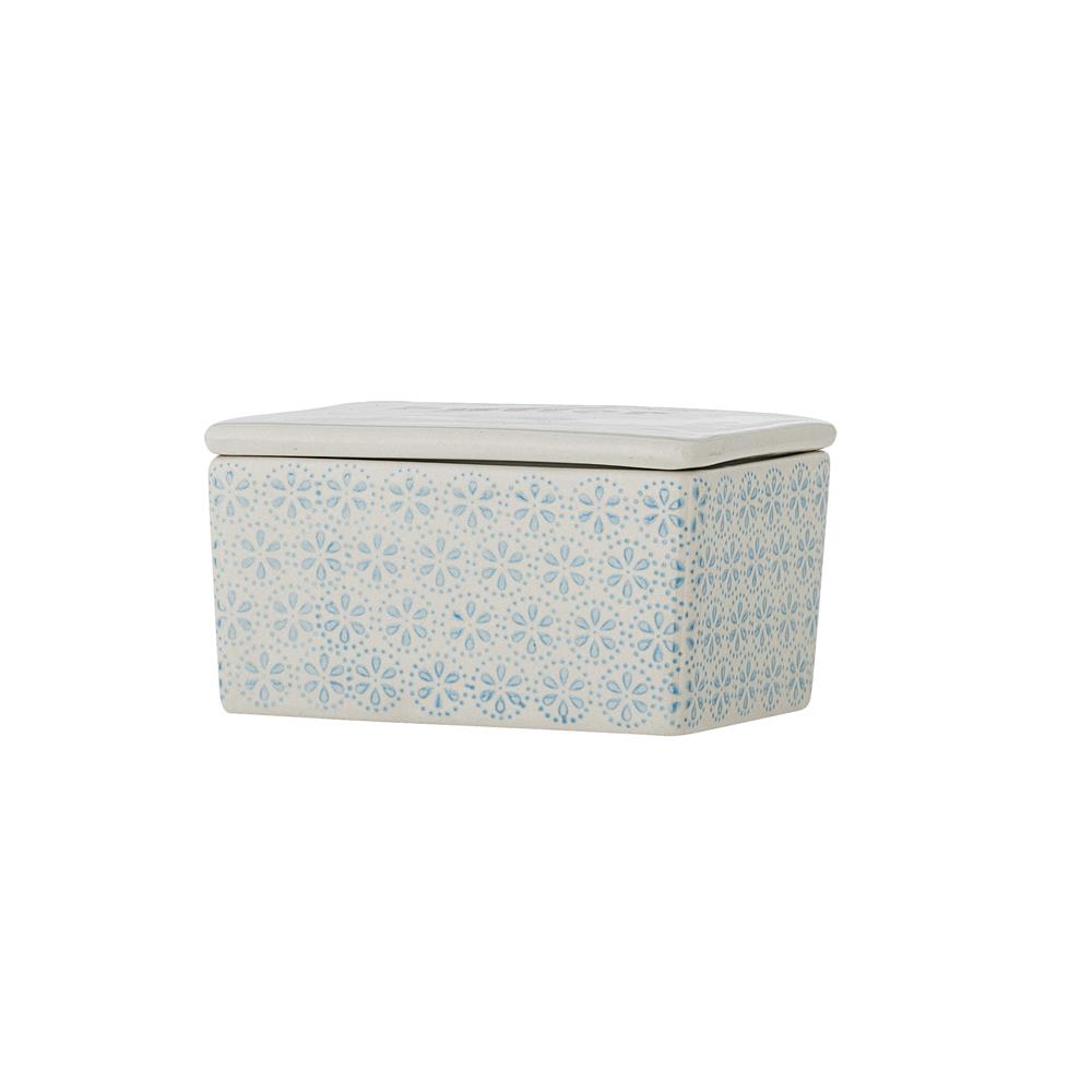 Bloomingville Patrizia Butterdose, Blau, Steingut, dänisches Design