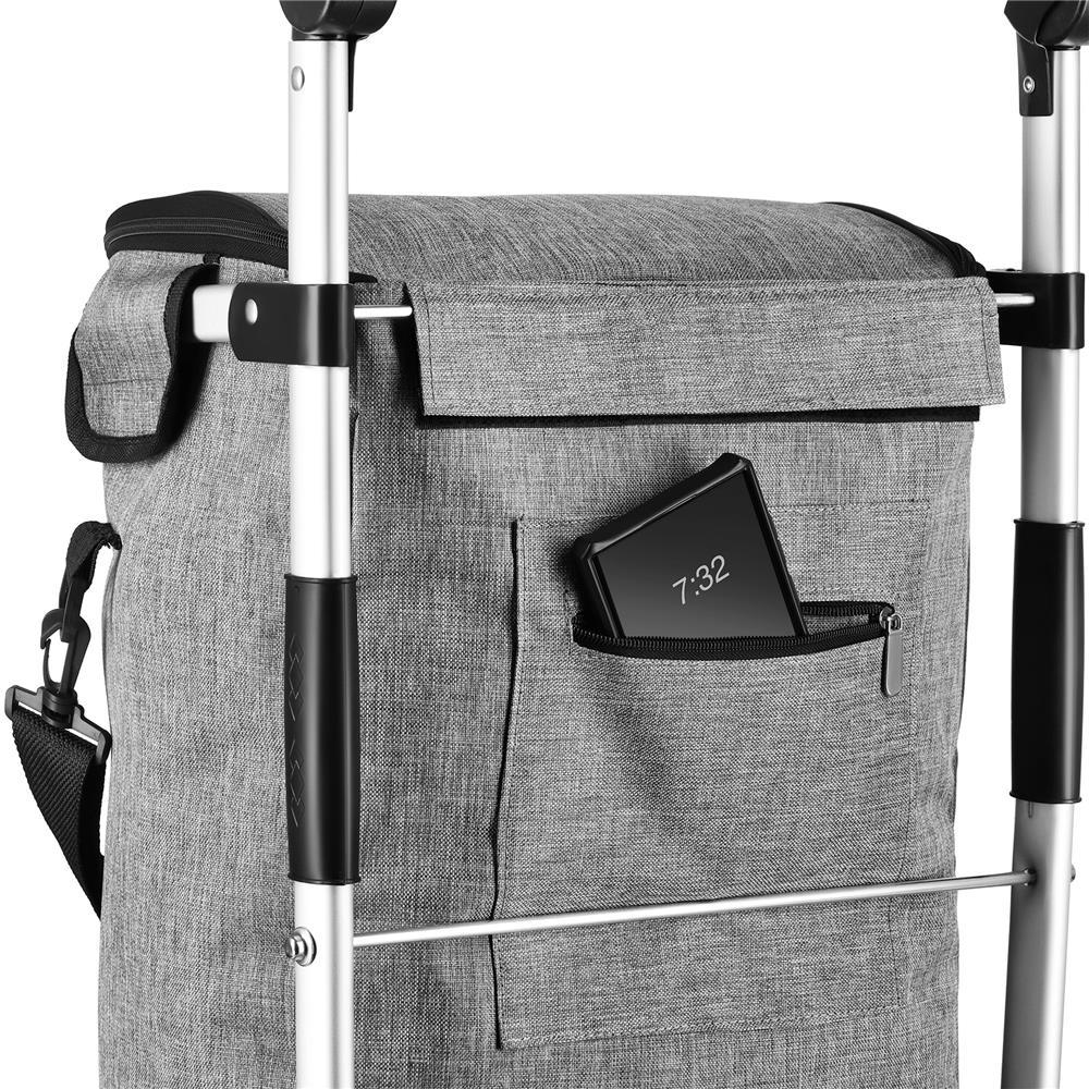 NILS CAMP Einkaufstrolley 45L klappbar grau leicht für Einkauf Reisen Outdoor