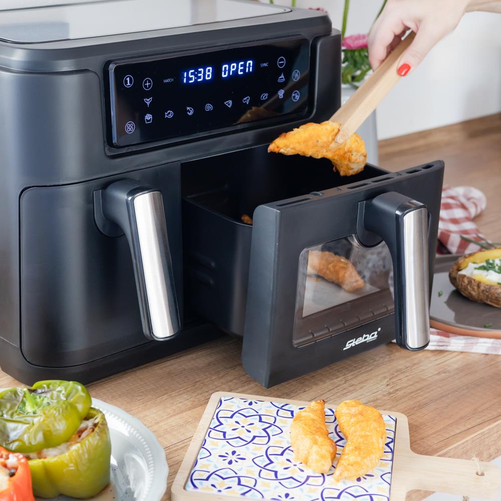 Steba Doppel-Heißluftfritteuse HF 9500 DUO 9,5 Liter mit 2 Garzonen 2400 Watt