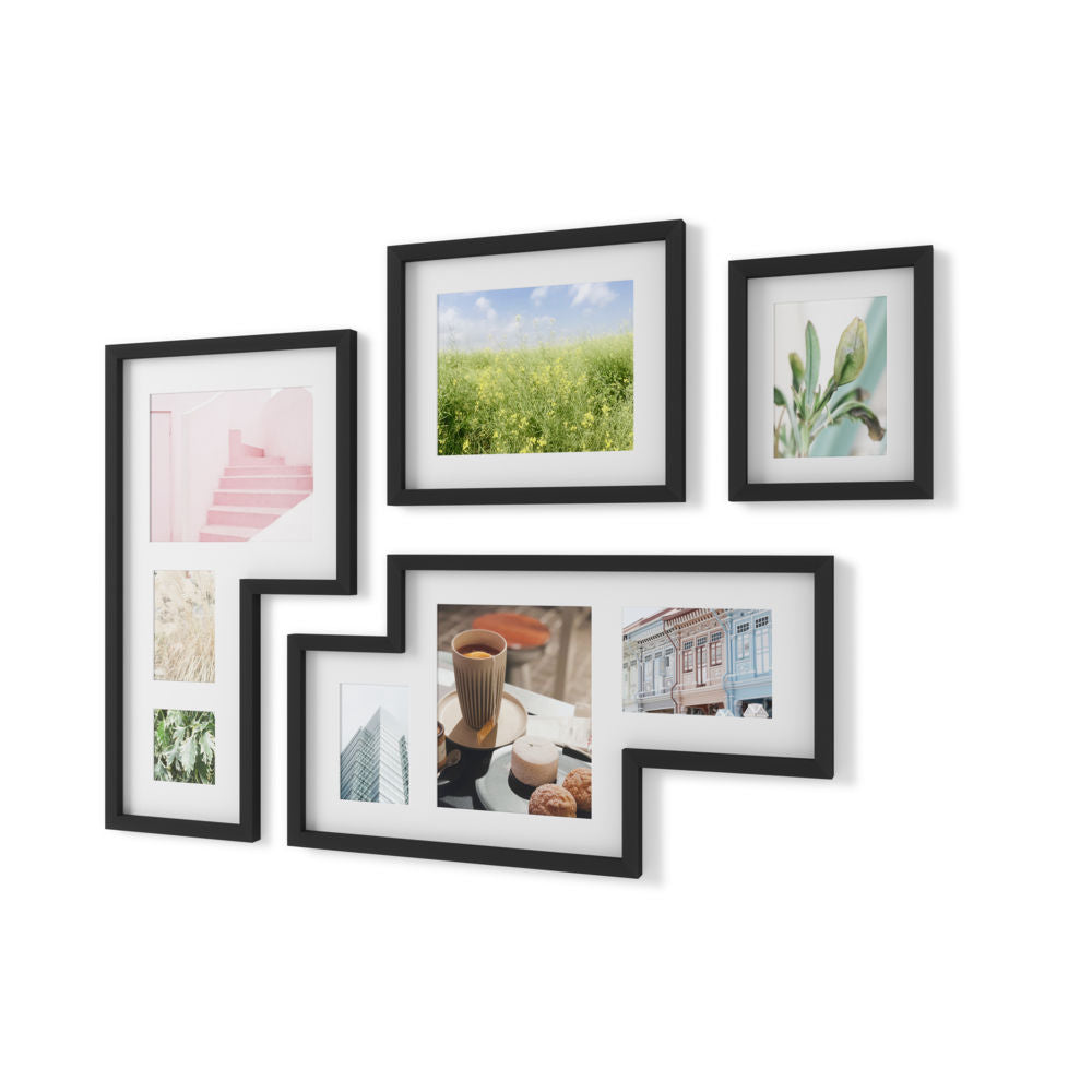 Umbra Mingle Galerie Bilderrahmen-Set und Fotocollage in Schwarz, 4-teilig