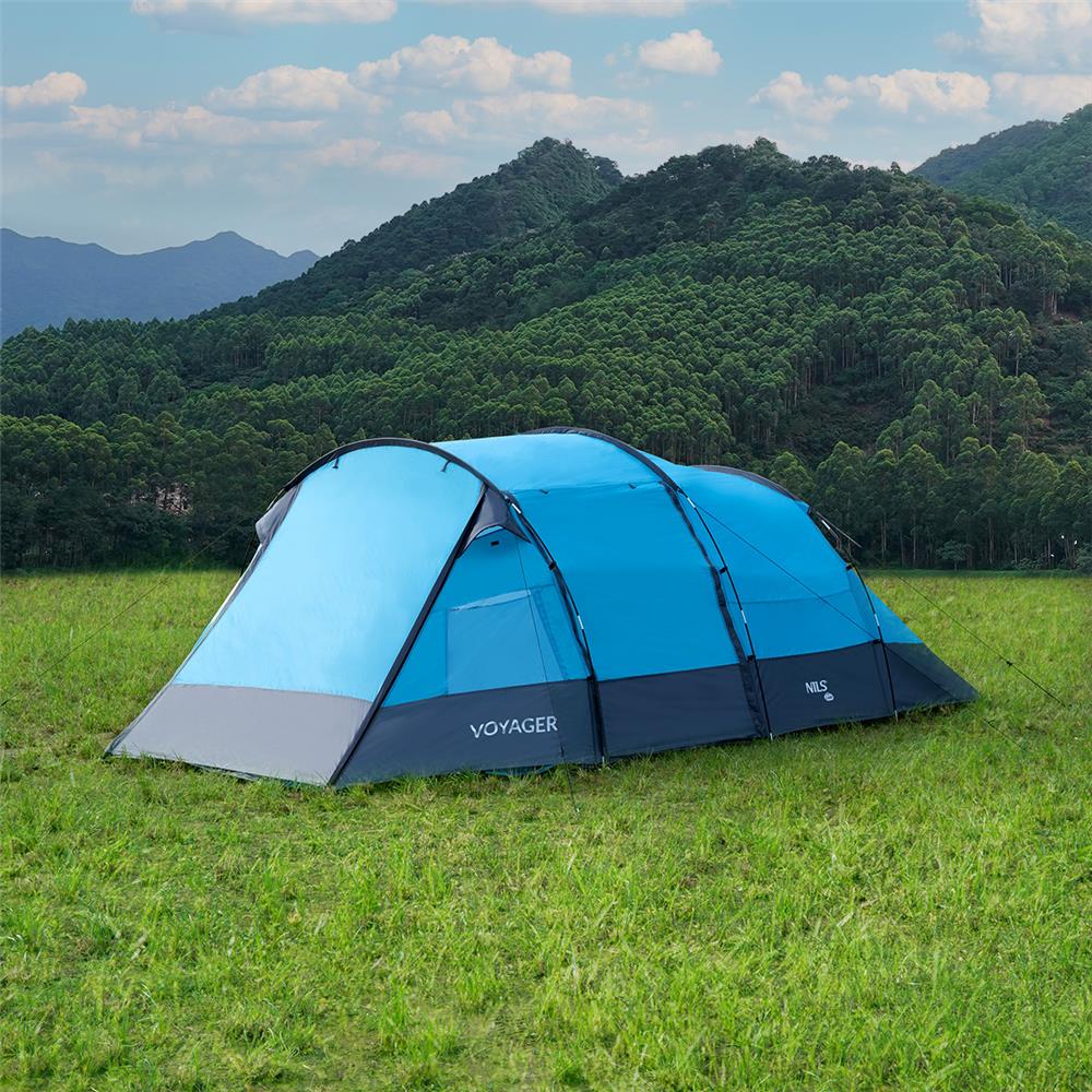 NILS CAMP Voyager Zelt für 4 Personen - Campingzelt mit Vorraum für Outdoor, Trekking & Familie