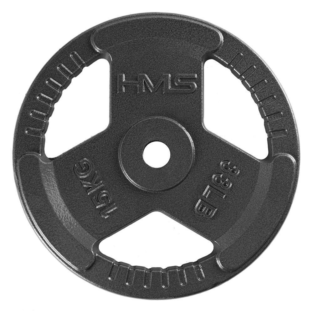 Hantelscheibe 15 kg Gusseisen 30 mm mit Griffen | HMS THM15
