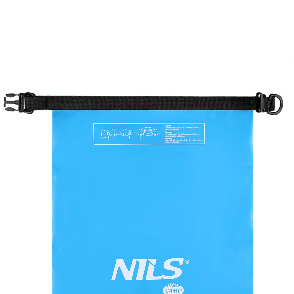 NILS CAMP Dry Bag 20L hellblau wasserdichter Beutel für Camping Kajak Strand Outdoor