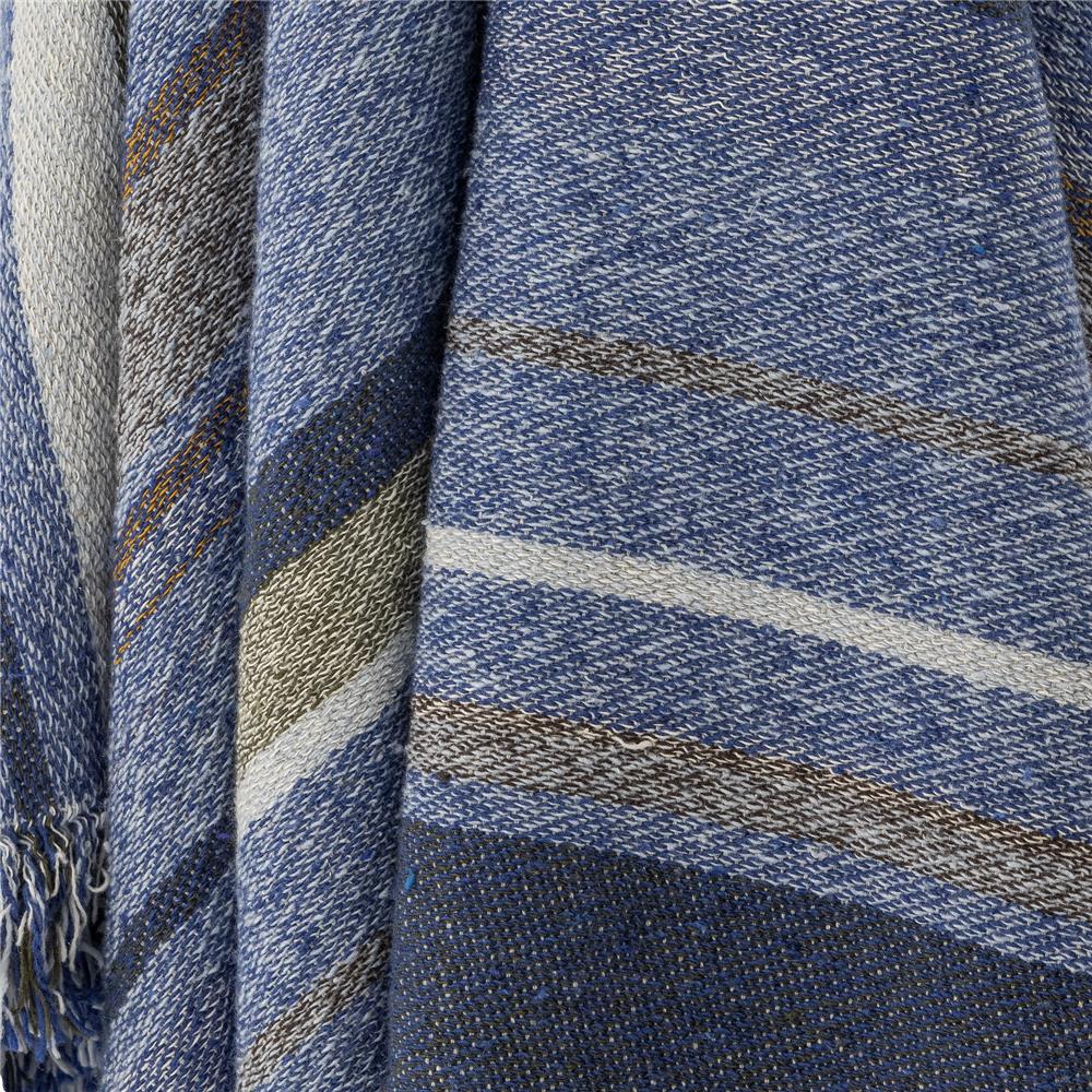 Bloomingville Toscana Decke Blau Recycelte Baumwolle L160xW130 cm – grafische Decke