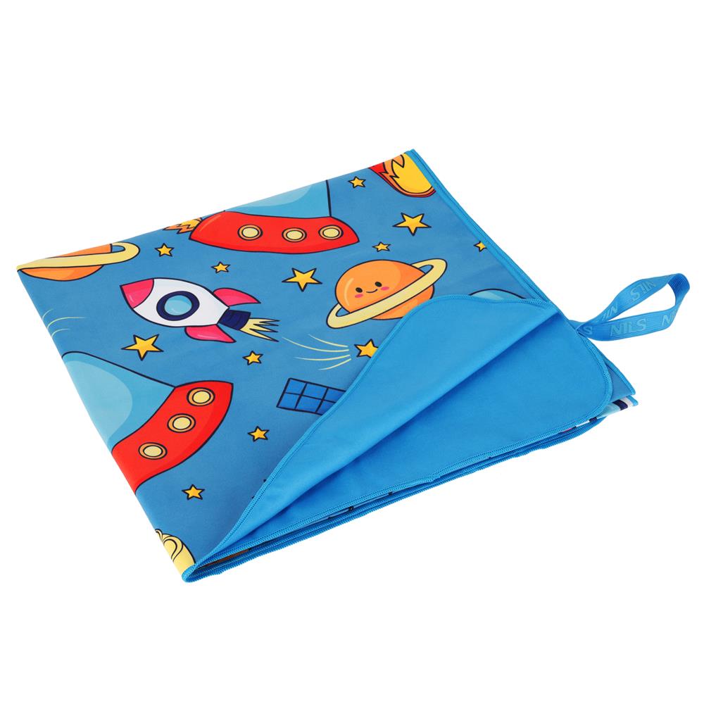 NILS Mikrofaser Kinderhandtuch 160x80 cm Space - leichtes Handtuch für Camping, Strand & Schule