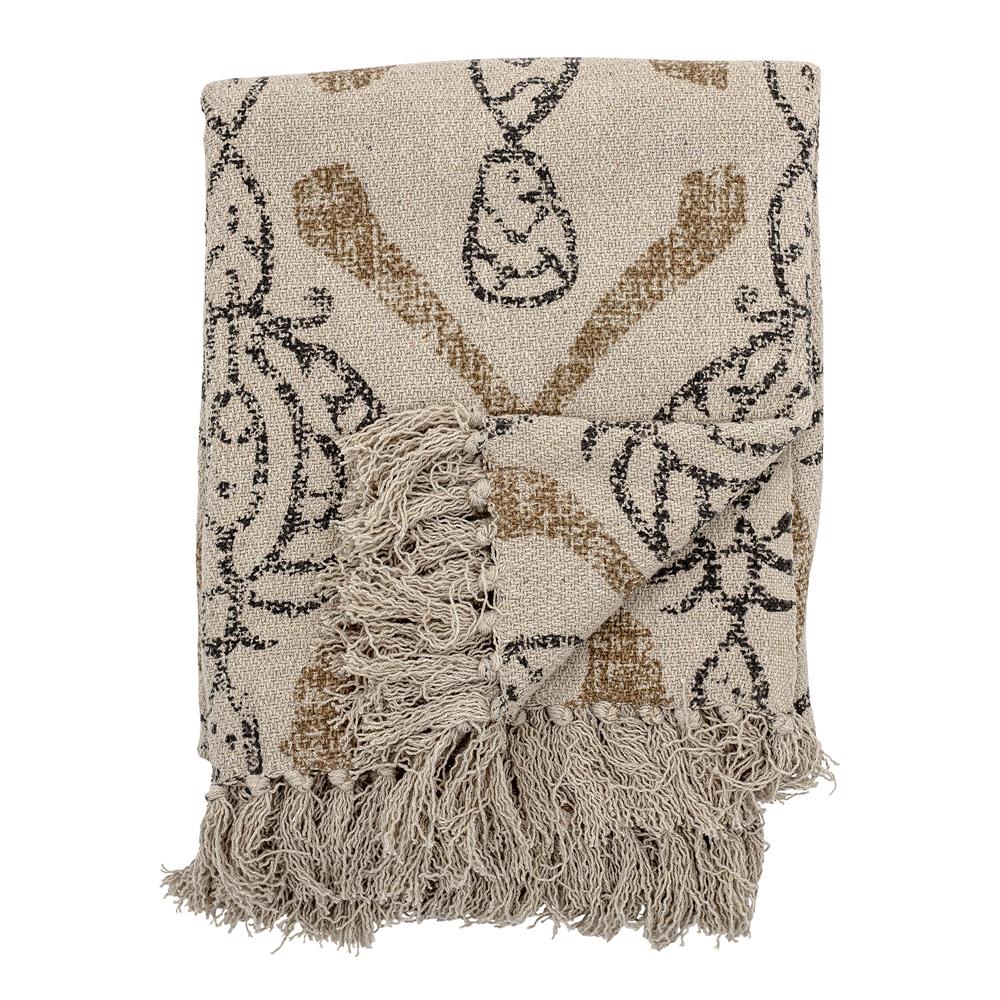 Bloomingville Tagesdecke natur Baumwolle 160x130 cm Kuscheldecke Decke Wohndecke