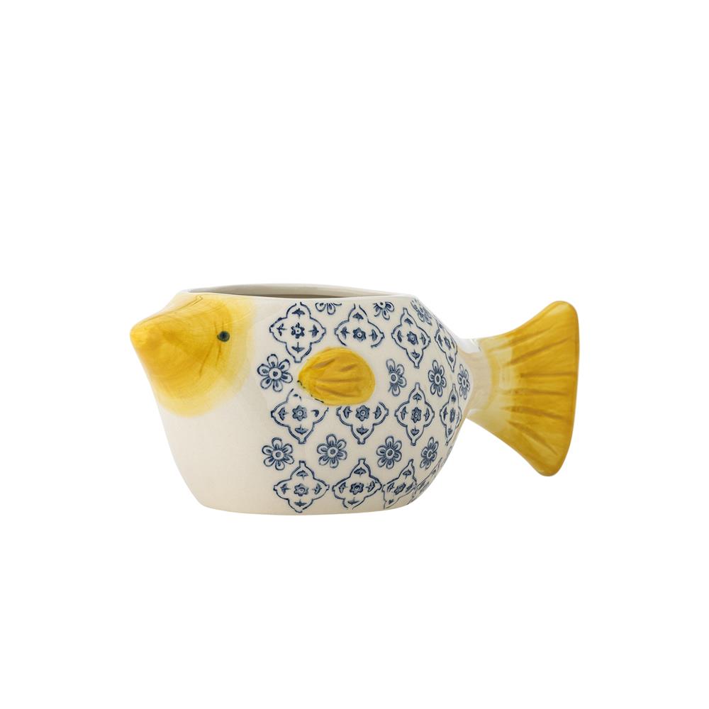 Bloomingville Wrenna Blumentopf Steingut bunt Fisch Design