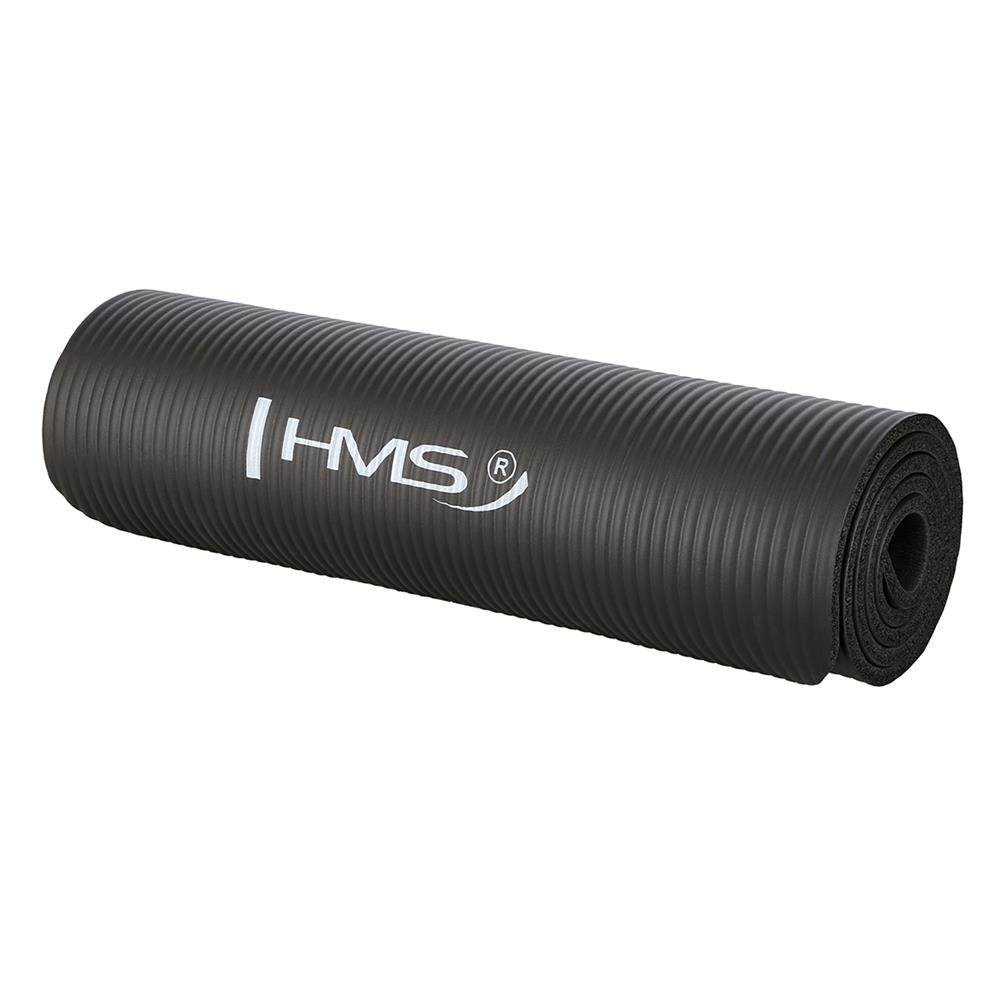 Yogamatte 183 x 61 x 1,2 cm Fitnessmatte Schwarz Gymnastikmatte rutschfest | HMS YM07