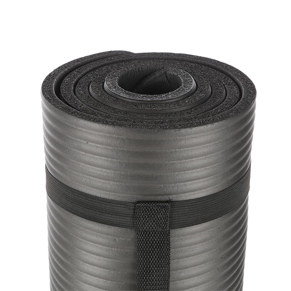 Yogamatte 183 x 61 x 1,2 cm Fitnessmatte Schwarz Gymnastikmatte rutschfest | HMS YM07