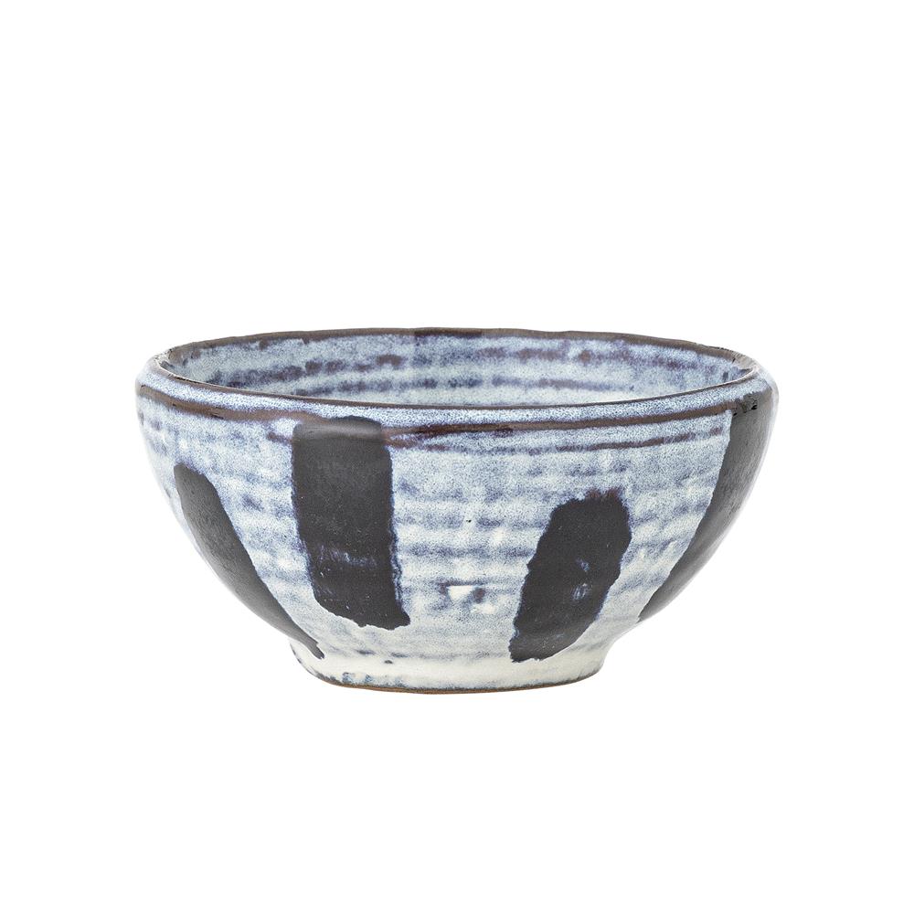 Bloomingville Ever Schale aus Steingut in Blau D9 x H4,5 cm – 4er Set Dipschalen für Tischdeko