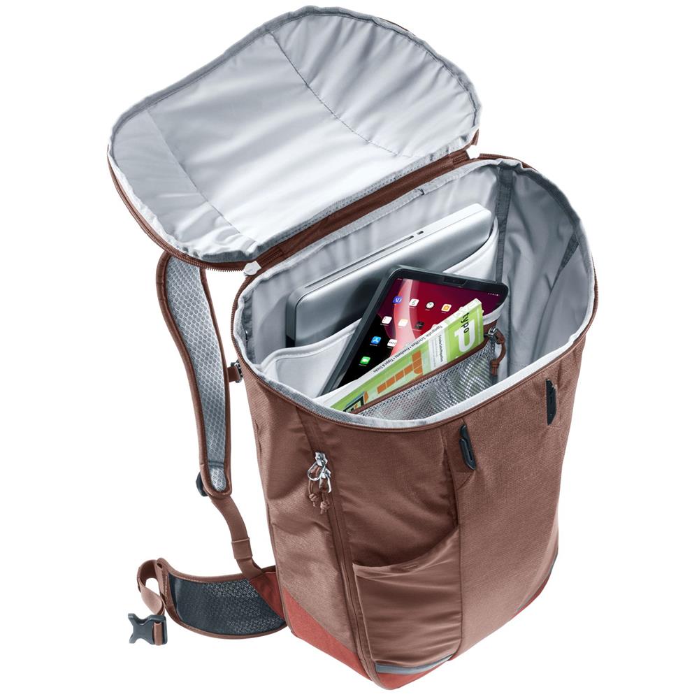 deuter Rotsoord 25+5, Fahrradrucksack, raisin-caspia (braun), 30L, mit Laptopfach