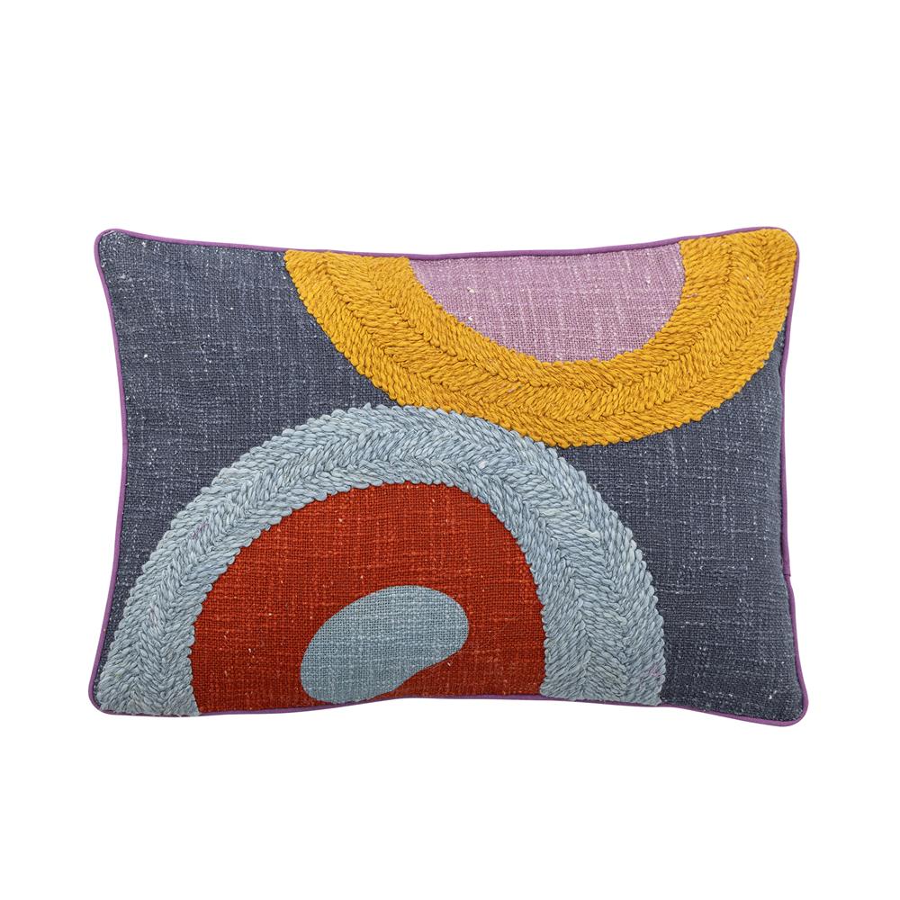 Bloomingville Polivia Kissen 50x35 cm bunt - Baumwollkissen mit abstraktem Muster für Sofa & Dekoration