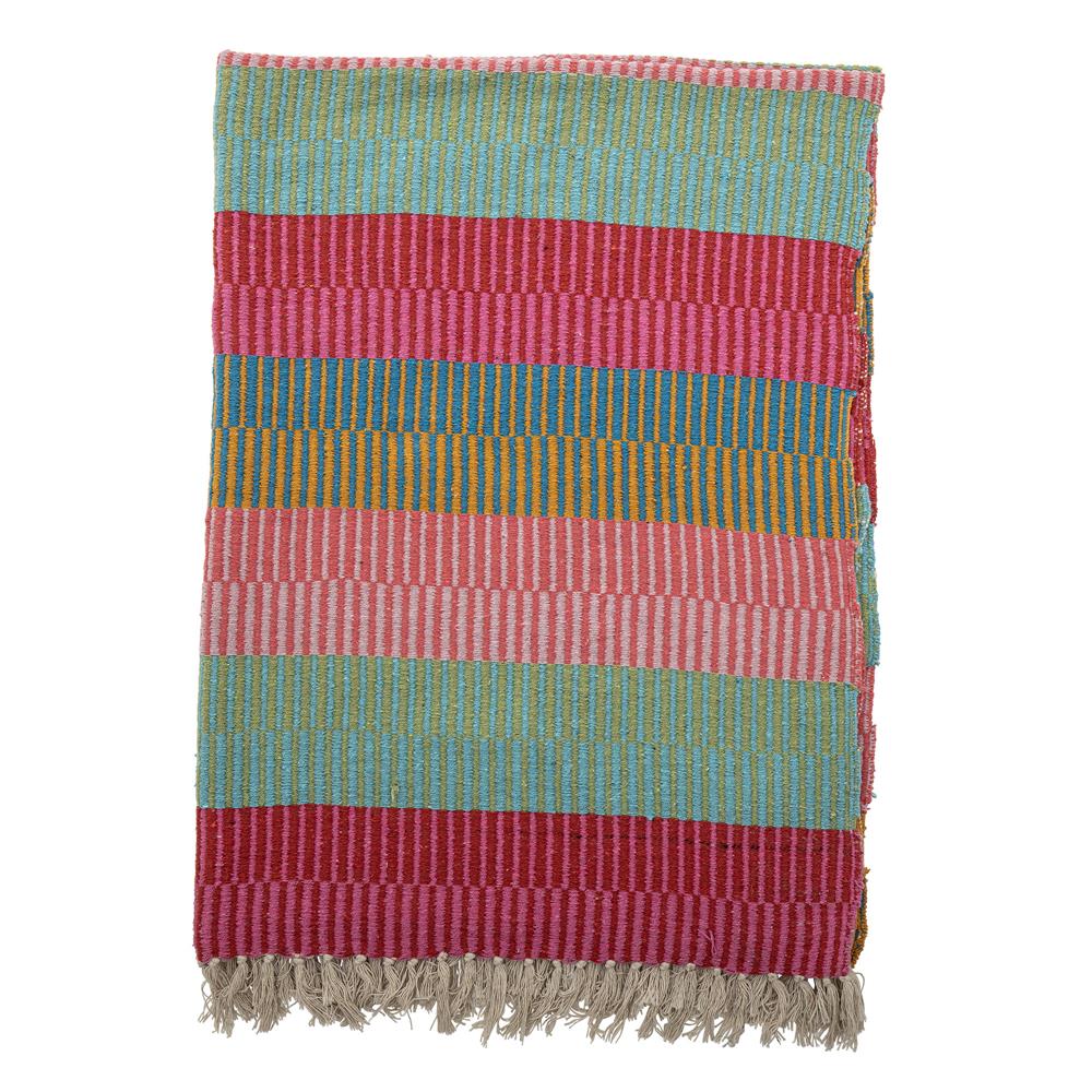 Bloomingville Isnel Decke Recycelte Baumwolle Gestreift 160 x 130 cm