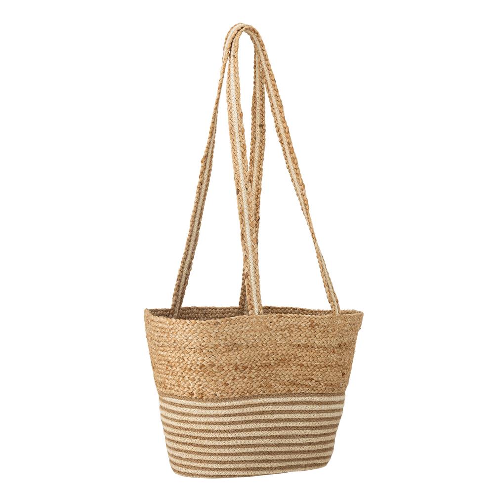 Bloomingville Simona Einkaufstasche aus Jute in Natur – nachhaltige Tragetasche für Einkauf & Strand