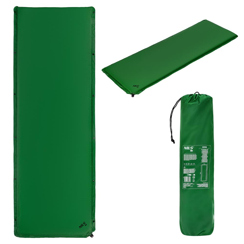 NILS CAMP Isomatte selbstaufblasend grün für Camping Outdoor Reisen komfortabel