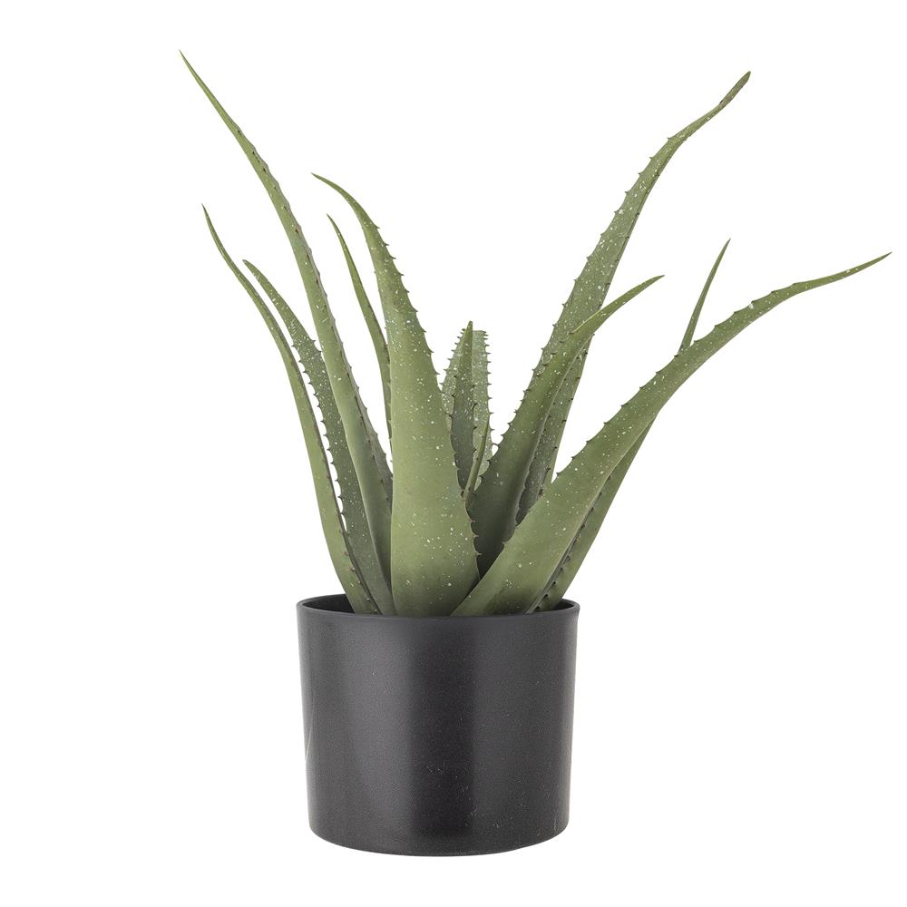 Bloomingville Aloe Kunstpflanze Grün im Topf Höhe 61cm