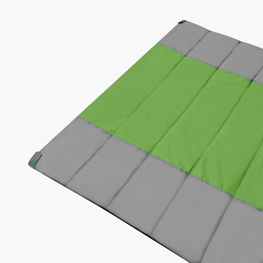 NILS CAMP Doppelschlafsack für 2 Personen Grau-Grün - warmer Schlafsack für Outdoor & Camping