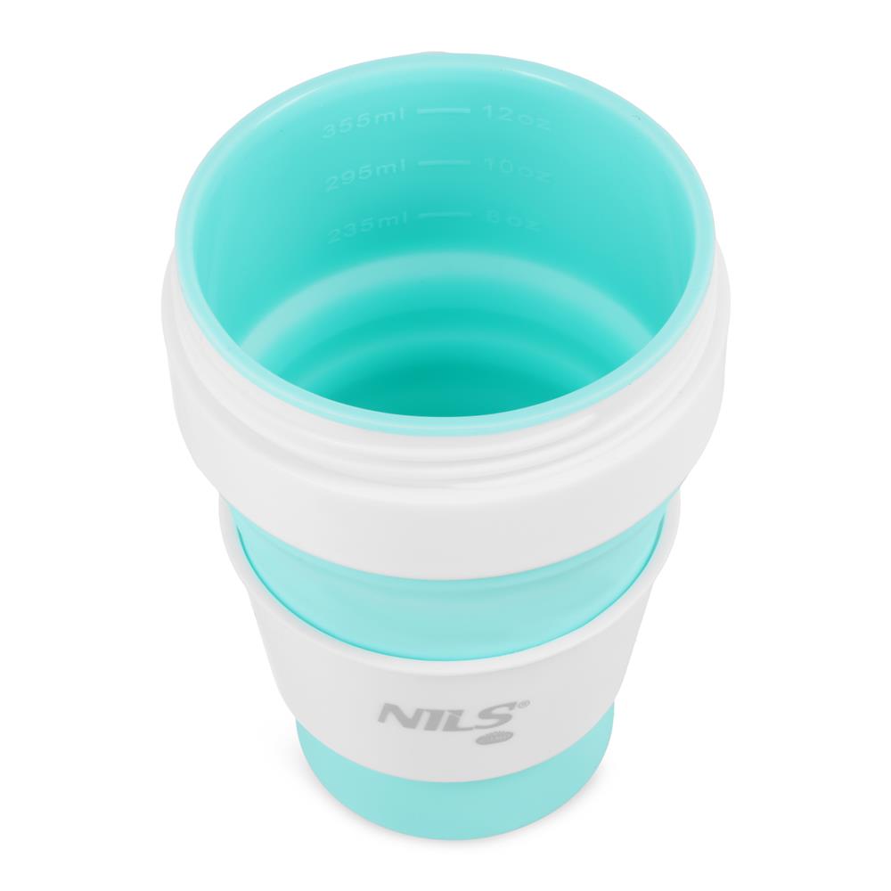 NILS CAMP faltbare Trinkflasche 475 ml Silikon minzgrün für Camping Outdoor Reisen