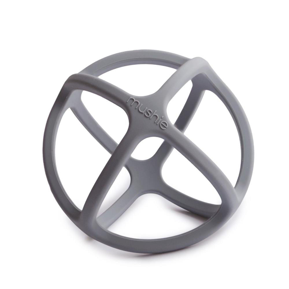 Mushie Beißring Ball, Dove Gray, aus Silikon, BPA-frei