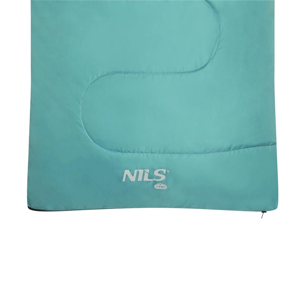 NILS CAMP Schlafsack Größe M Grün-Grau - leichter Sommerschlafsack für Camping, Reisen & Outdoor