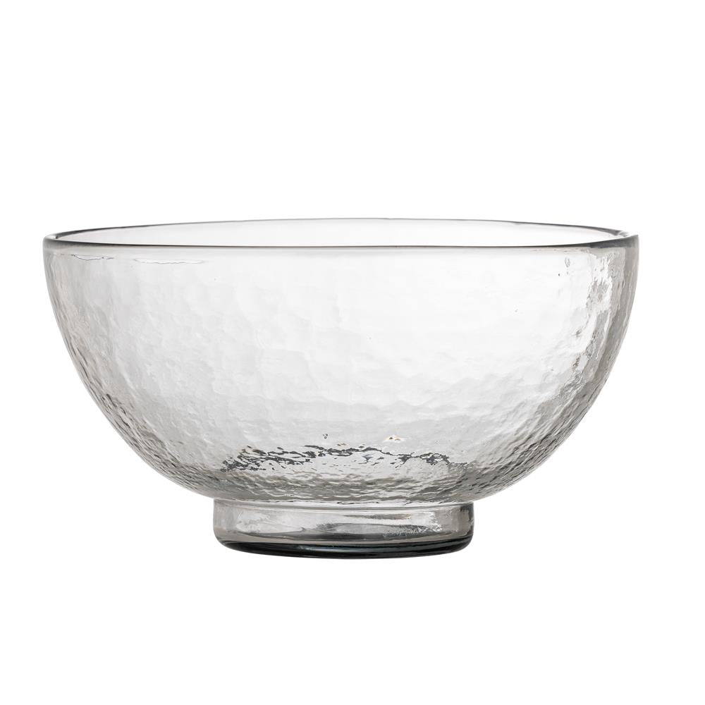 Bloomingville Taro Schale aus recyceltem Glas in Klar D28 cm – große Schale für Tischdeko & Küche