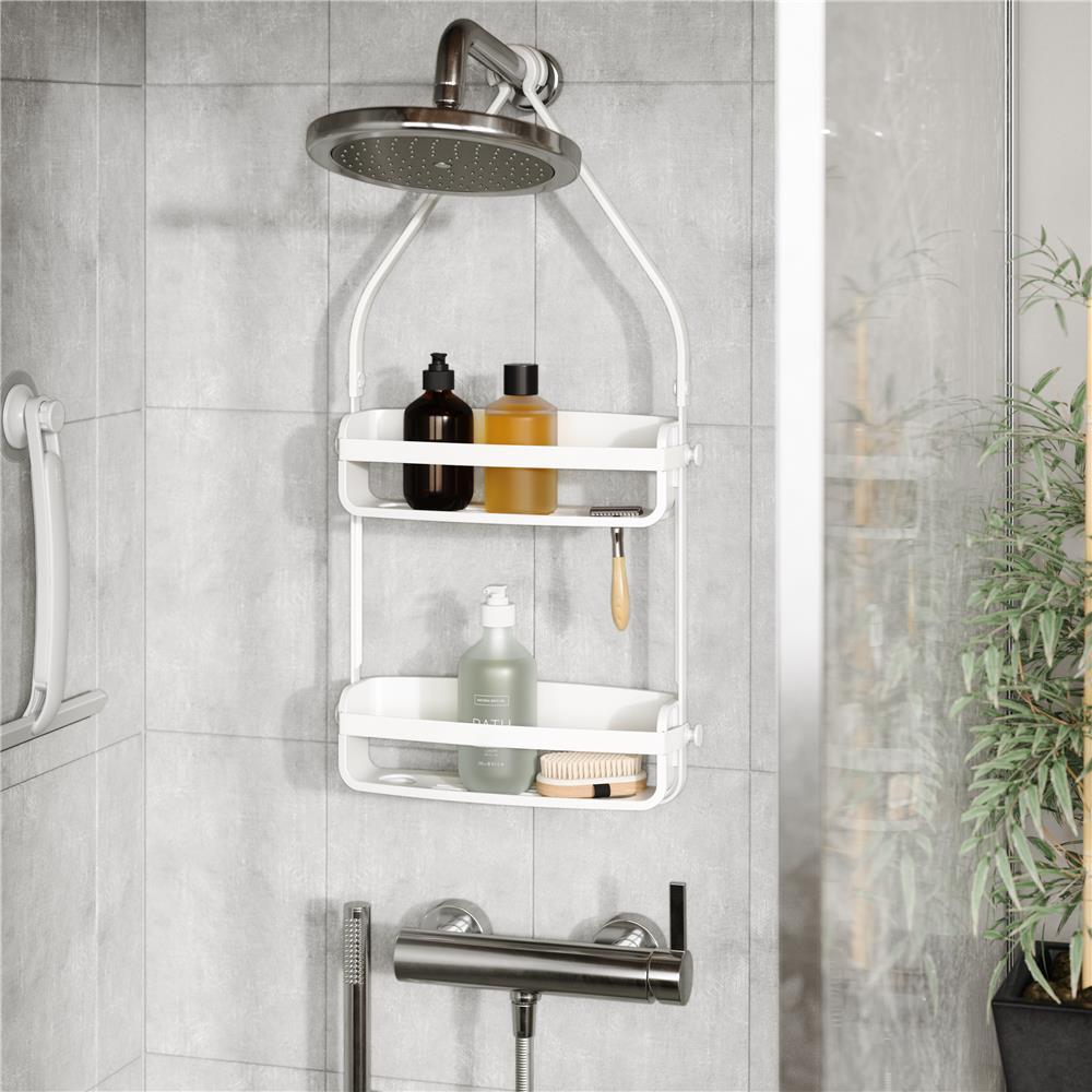 Umbra Flex Duschablage, Duschregal ohne Bohren, Duschcaddy, Duschdiener, in Weiß