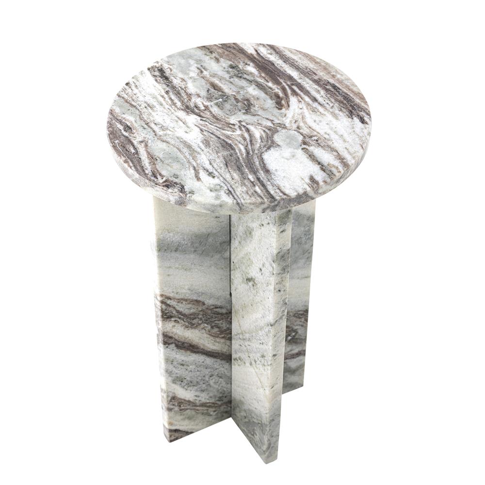 Bloomingville Jasmia Beistelltisch natur - Marmor Design Tisch skulptural für Wohnzimmer & Sofa