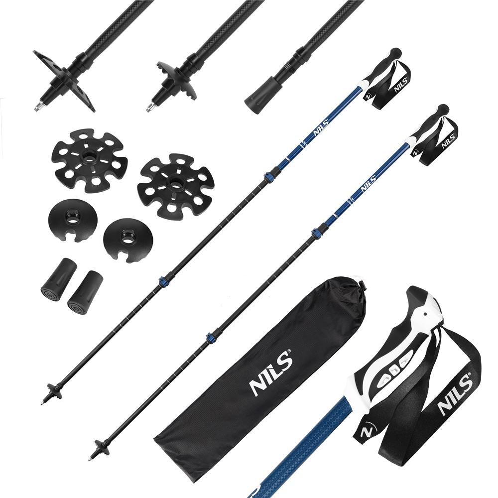 NILS Trekkingstöcke TK8601 Aluminium Wanderstöcke Blau