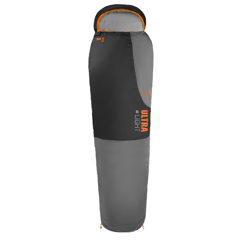 NILS CAMP Ultra Light Schlafsack Grau-Orange - leichter Sommerschlafsack für Camping & Trekking