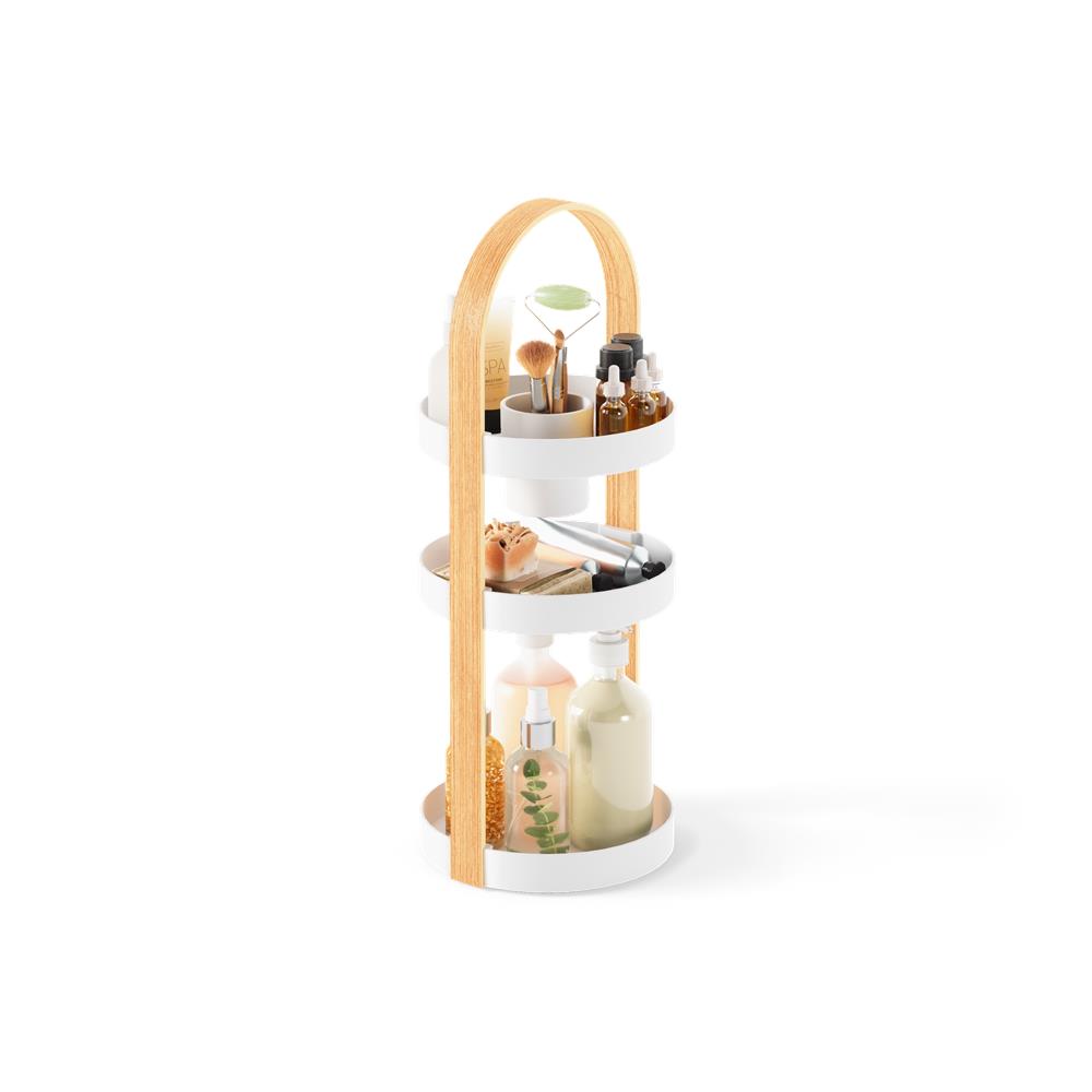 Umbra Bellwood 3-stufiger Kosmetik/Makeup Organizer in Weiß/Natur