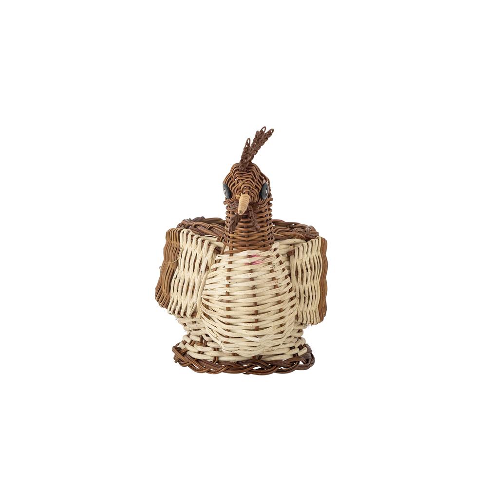 Bloomingville Marsha Korb, Braun – dekorativer Eier-Aufbewahrungskorb in Huhn-Form