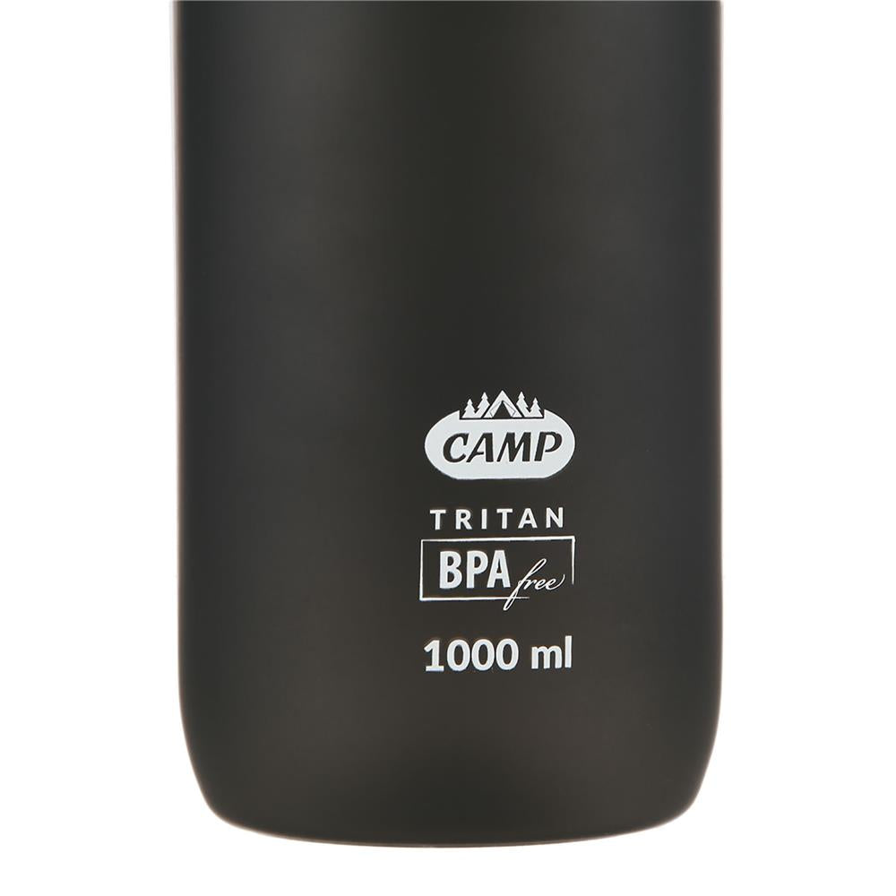 NILS CAMP Trinkflasche Tritan 1000 ml mit Strohhalm schwarz für Outdoor Sport Reisen