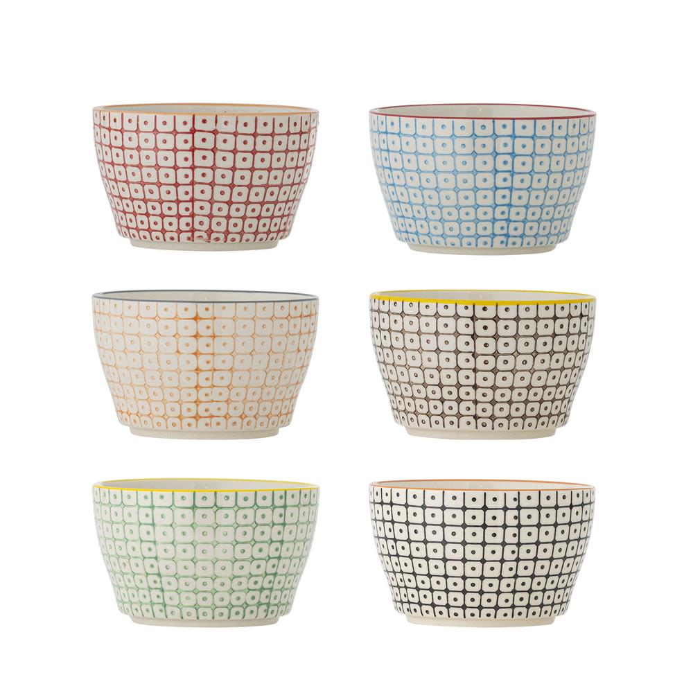Bloomingville Carla Schalen Set 6er Bunt Steingut Durchmesser 11cm