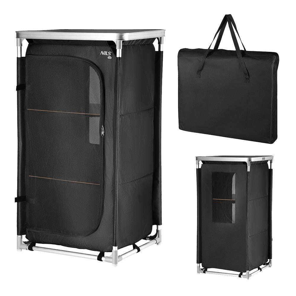 NILS CAMP Campingschrank mit Arbeitsplatte - faltbarer Outdoor Schrank für Camping & Reisen